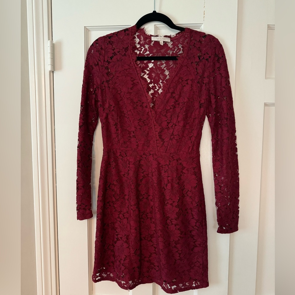 WAYF dress maroon